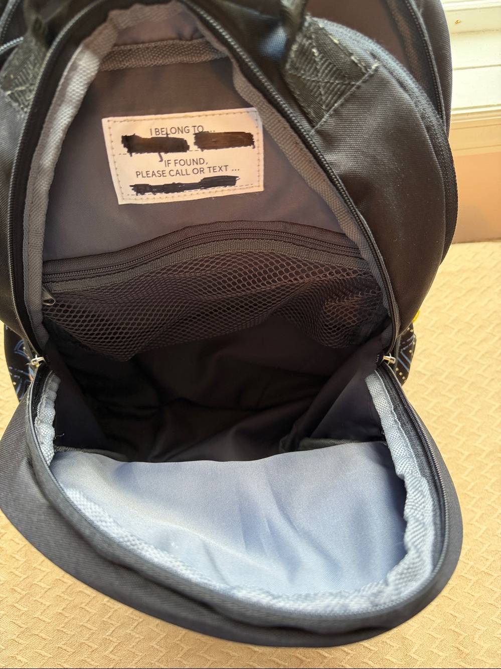 Pottery Barn Kids Black Pac-Man Print Backpack - Picture 5 of 6